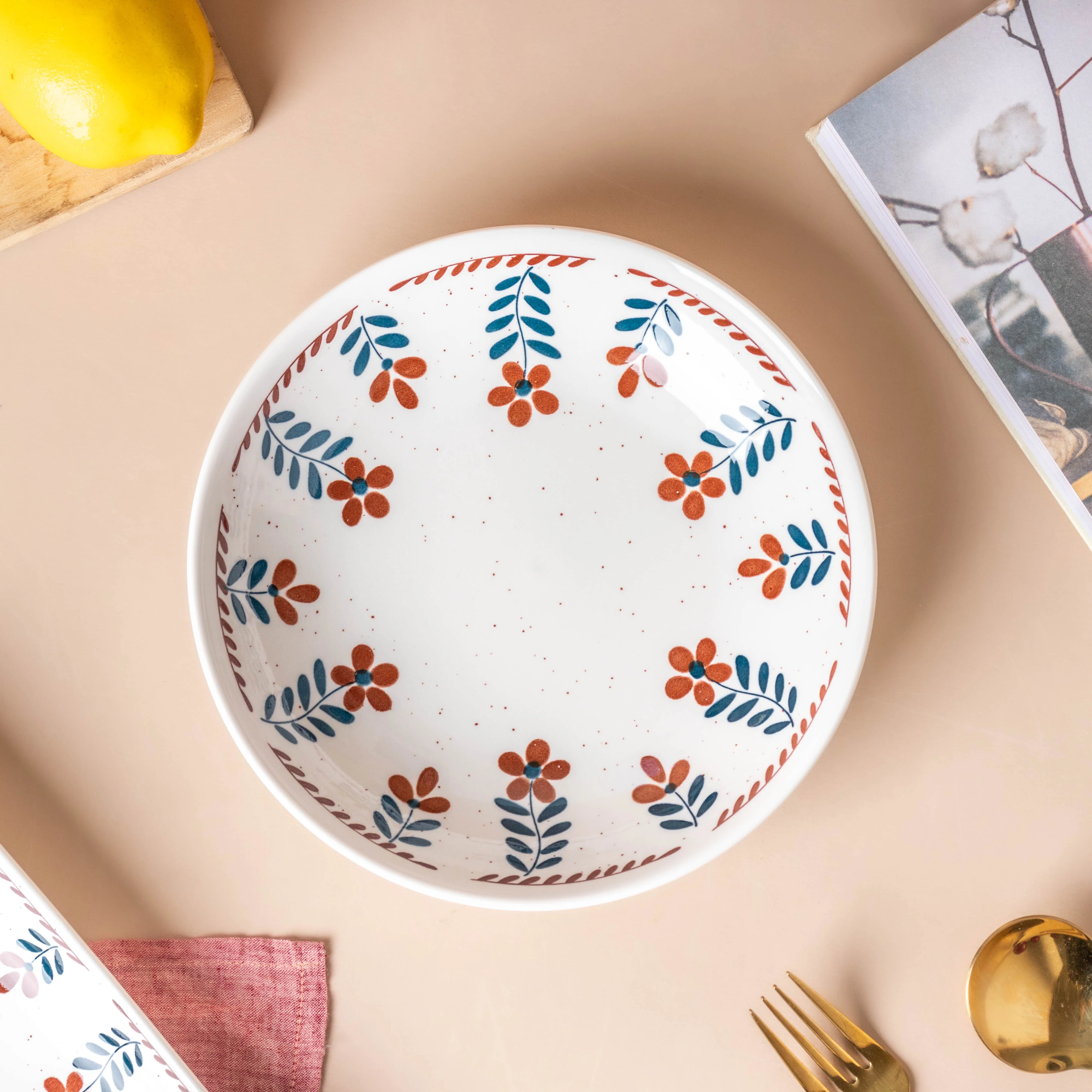 Carmella Floral Ceramic Pasta Plate - Image 2