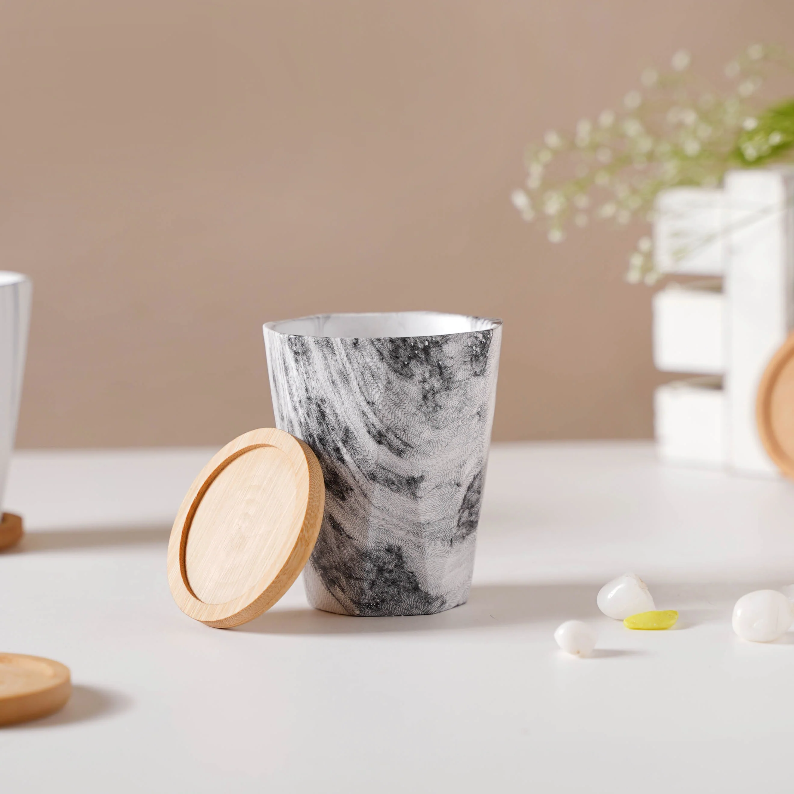 Carrara Charcoal Planter With Coaster - Image 5