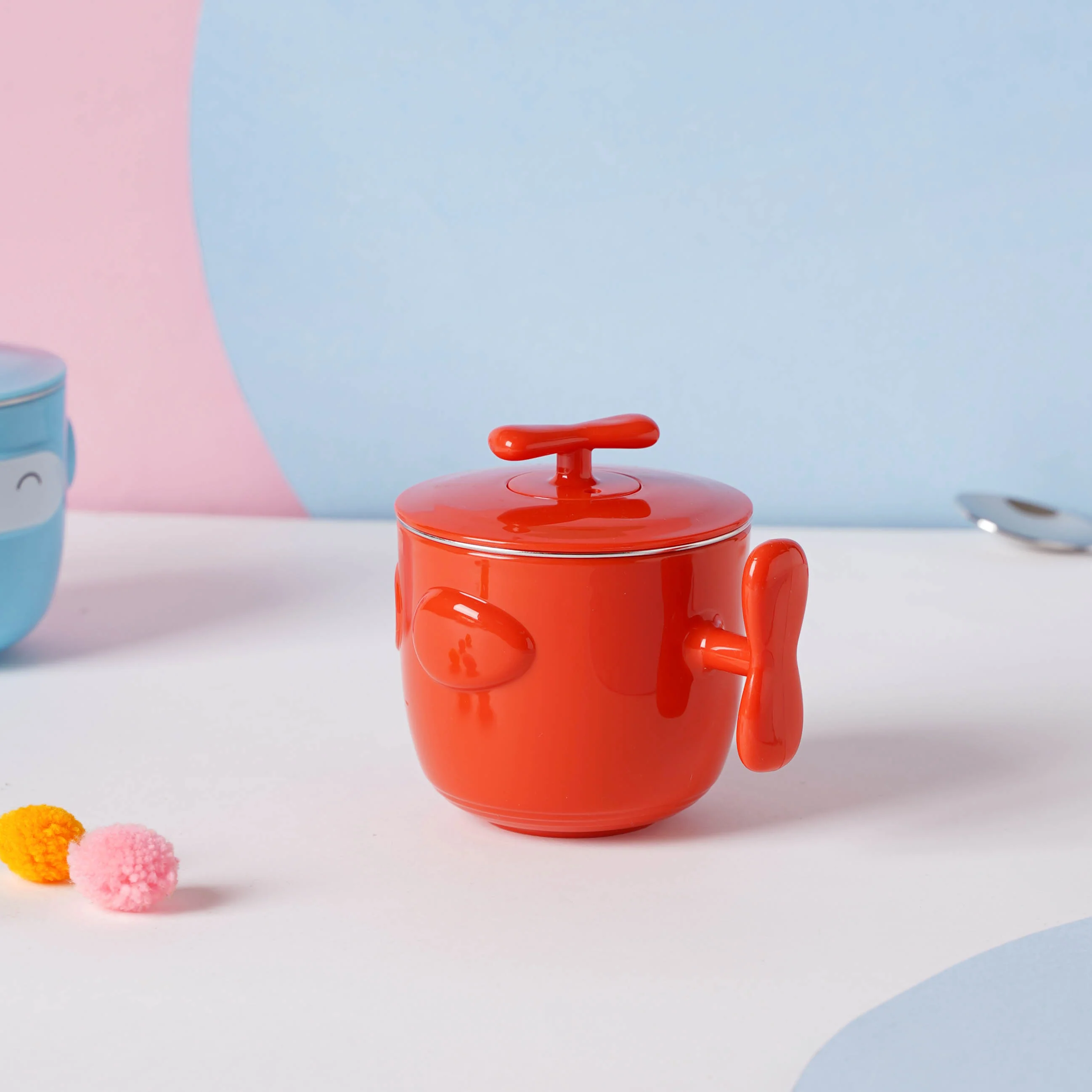 Cartoon Double Wall Stainless Steel Baby Bowl Red 200 ml - Image 6