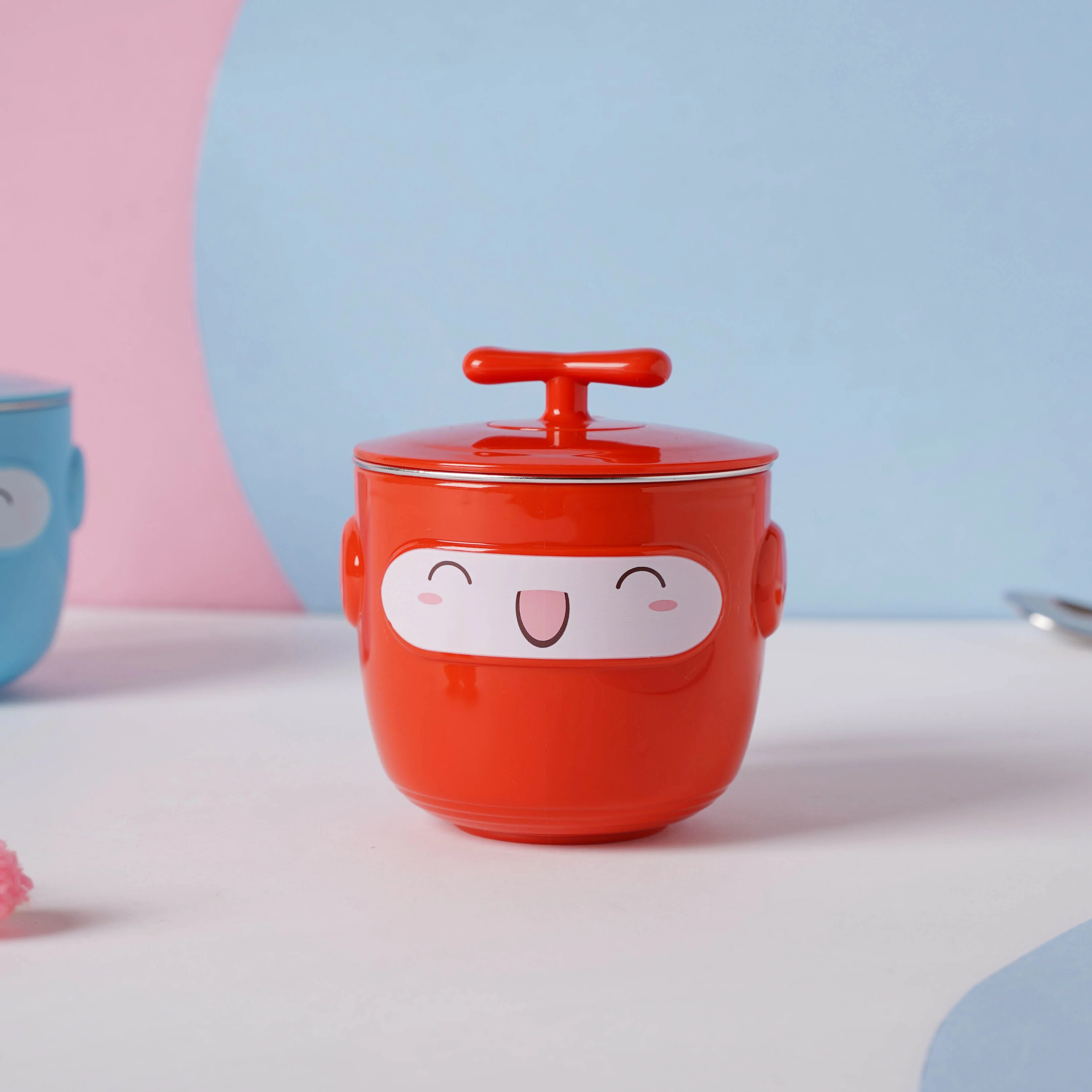 Cartoon Double Wall Stainless Steel Baby Bowl Red 200 ml - Image 8
