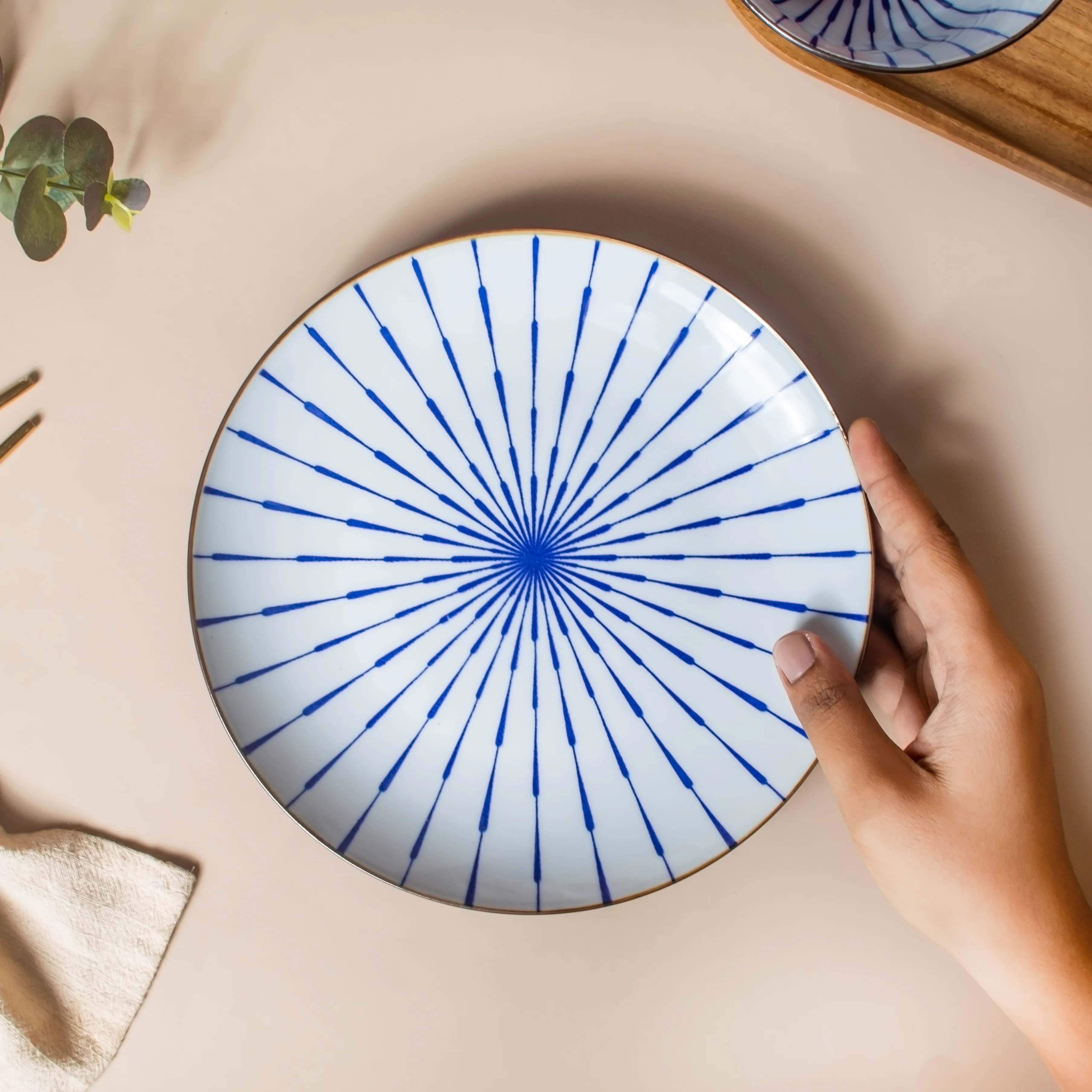 Caspian Cobalt Blue White Plate 7.5 Inch - Image 2