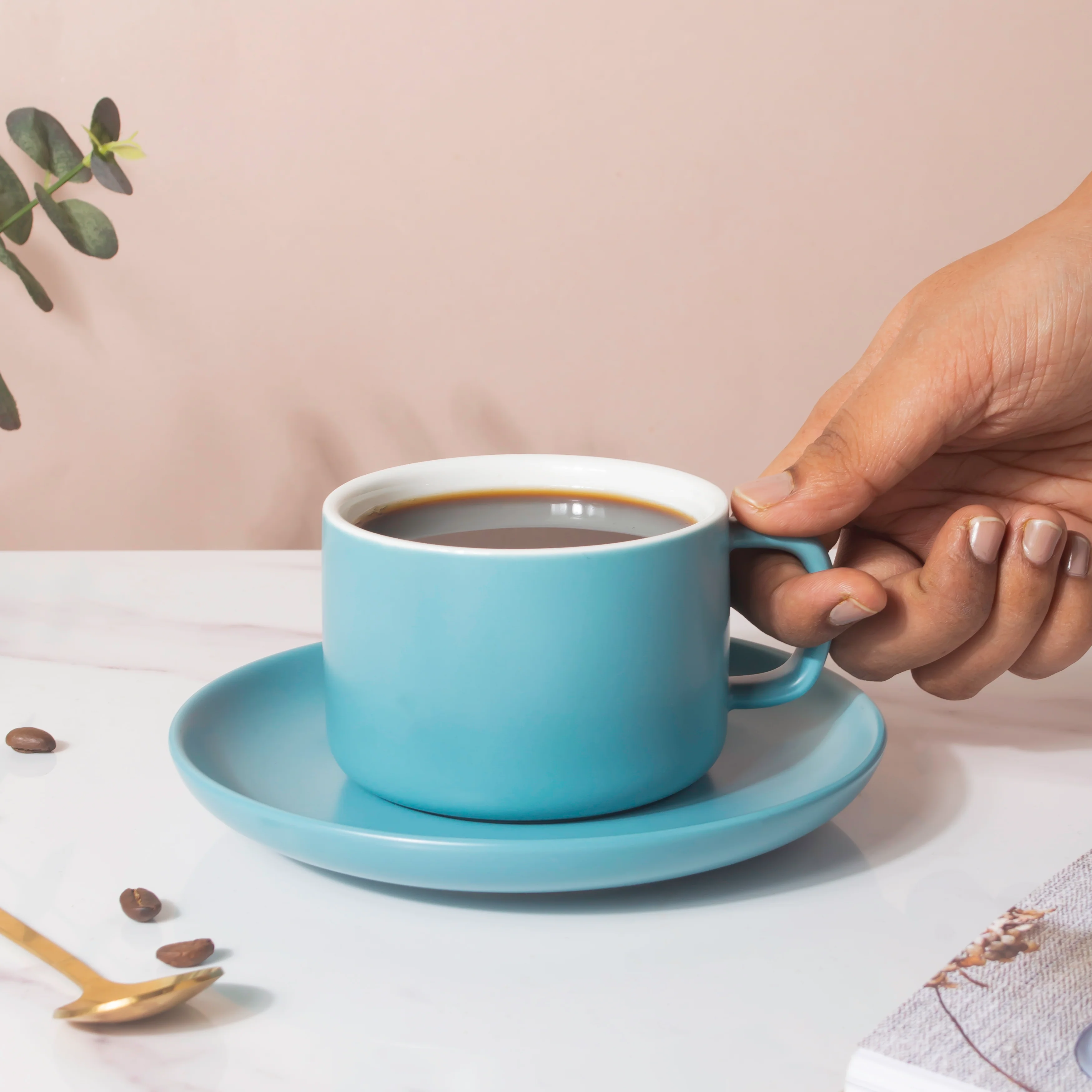 Celestial Blue Teacup And Saucer - Image 3