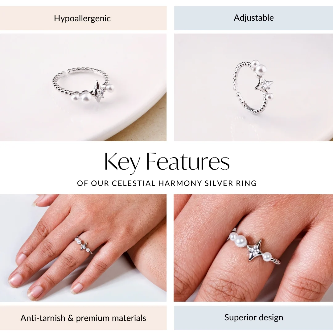 Celestial Harmony Silver Ring - Image 4
