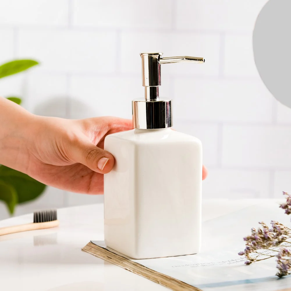 Celestria Ceramic Dispenser With Nozzle White 6 Inch - Image 2