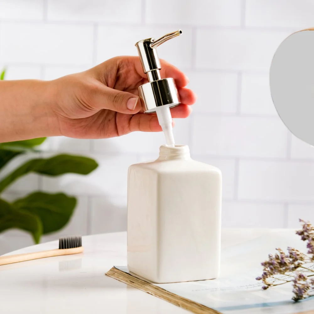 Celestria Ceramic Dispenser With Nozzle White 6 Inch - Image 4