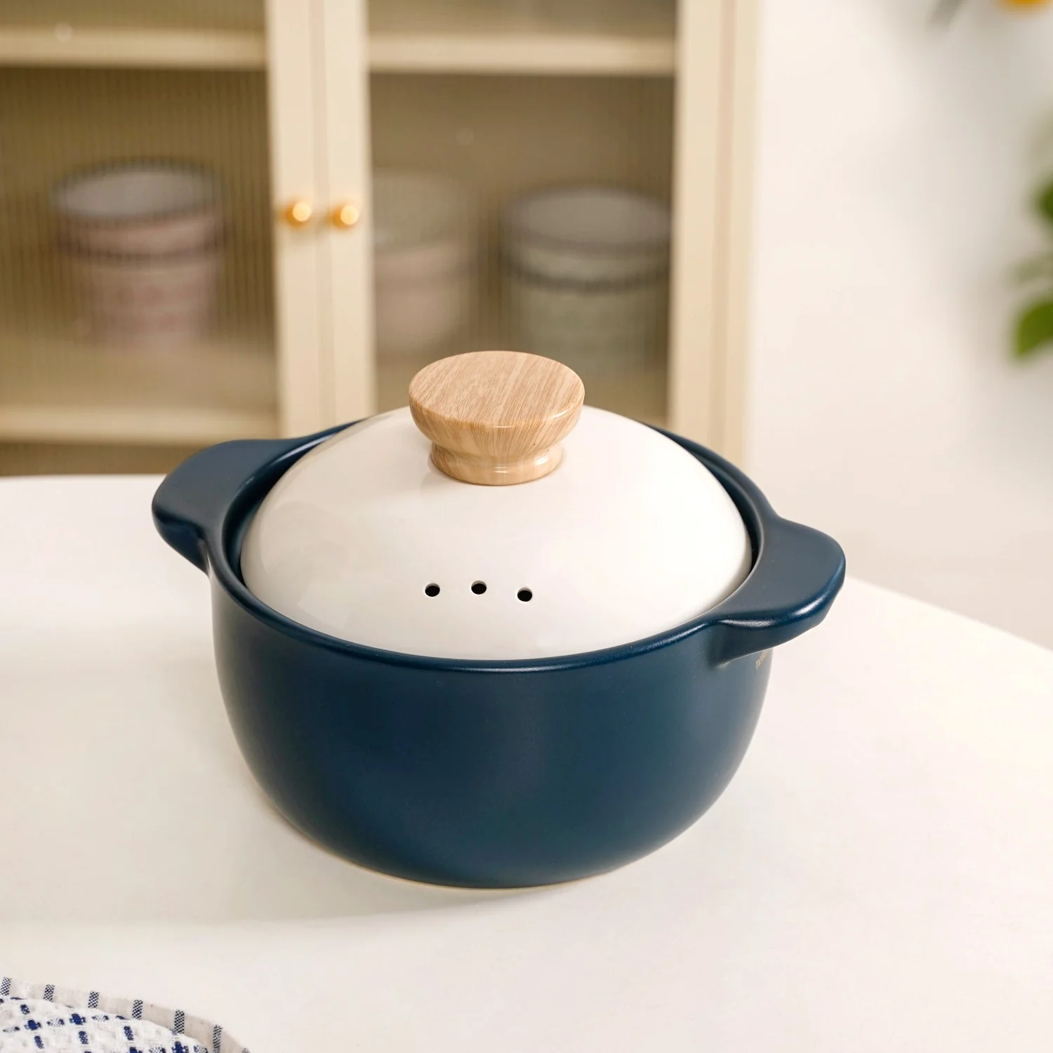 Cera Ceramic Cooking Pot With Lid Teal 2400ml - Image 12