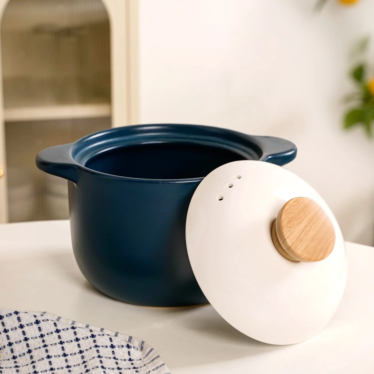 Cera Deep Ceramic Stew Pot Teal 3700ml - Image 8