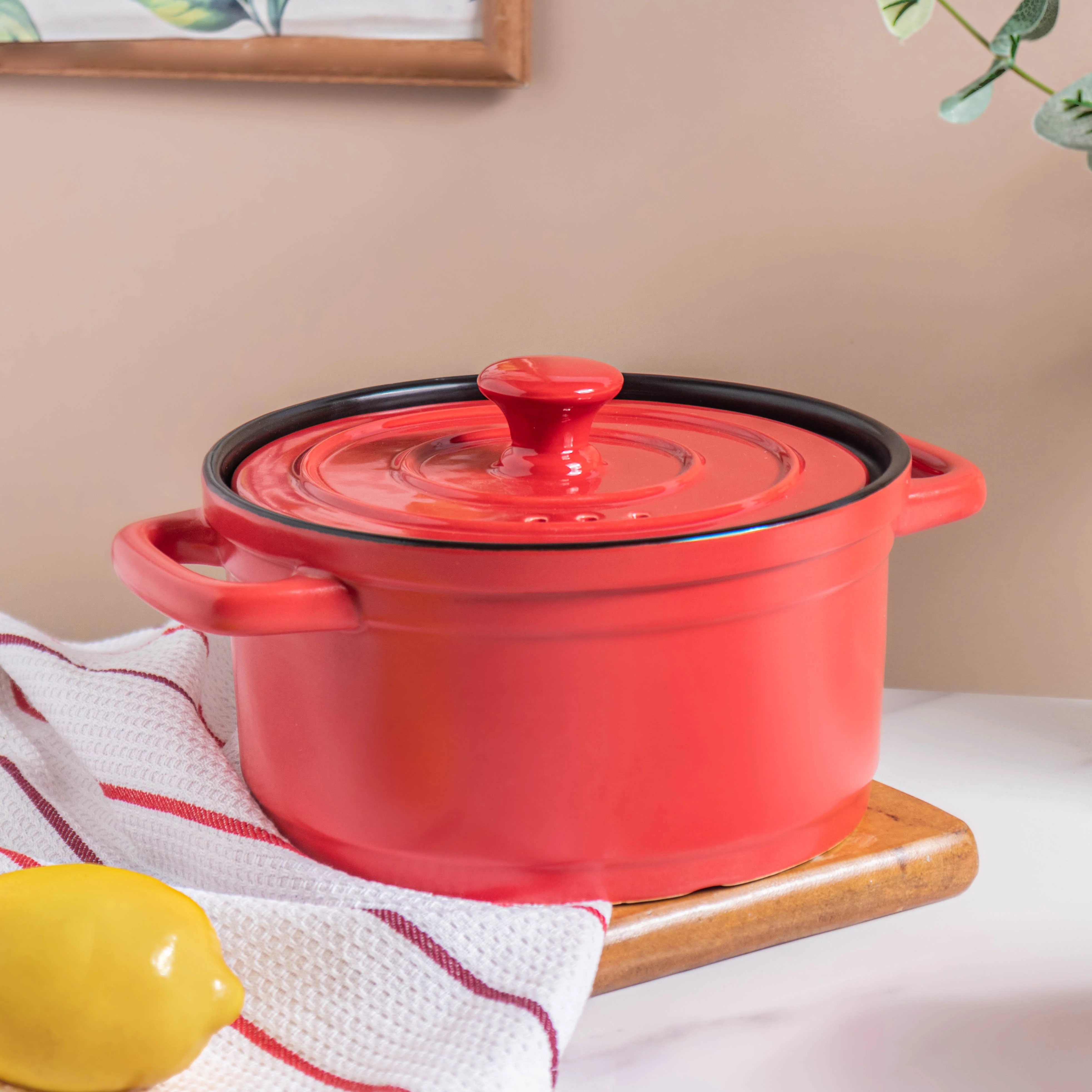 Ceramic Stock Pot With Lid Small