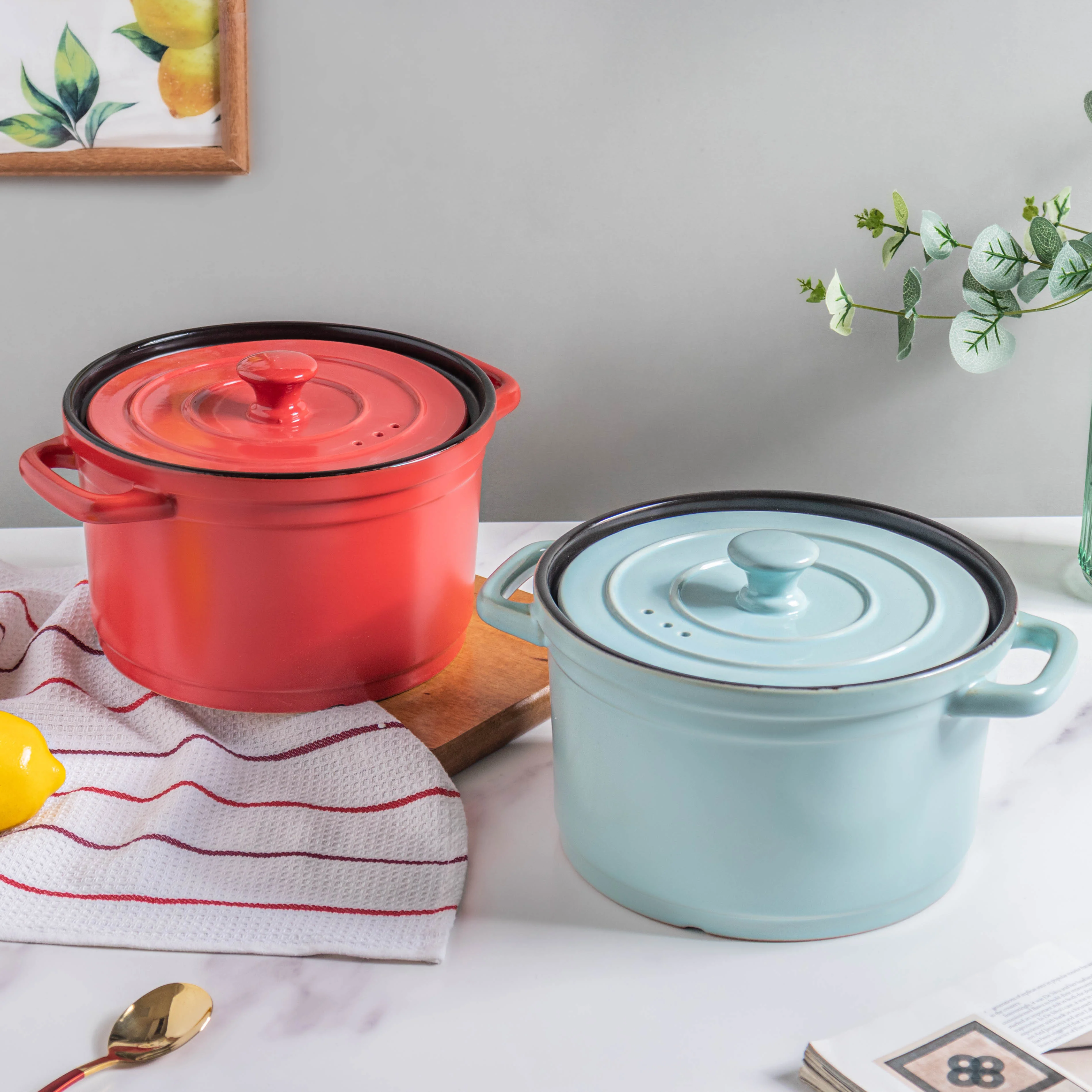 Ceramic Stock Pot With Lid Large - Image 6