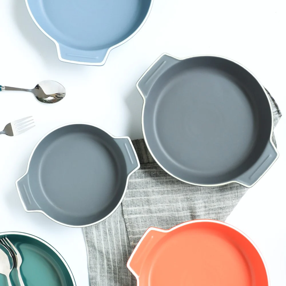 Ceramic Baking Pot Grey Large 700ml - Image 2