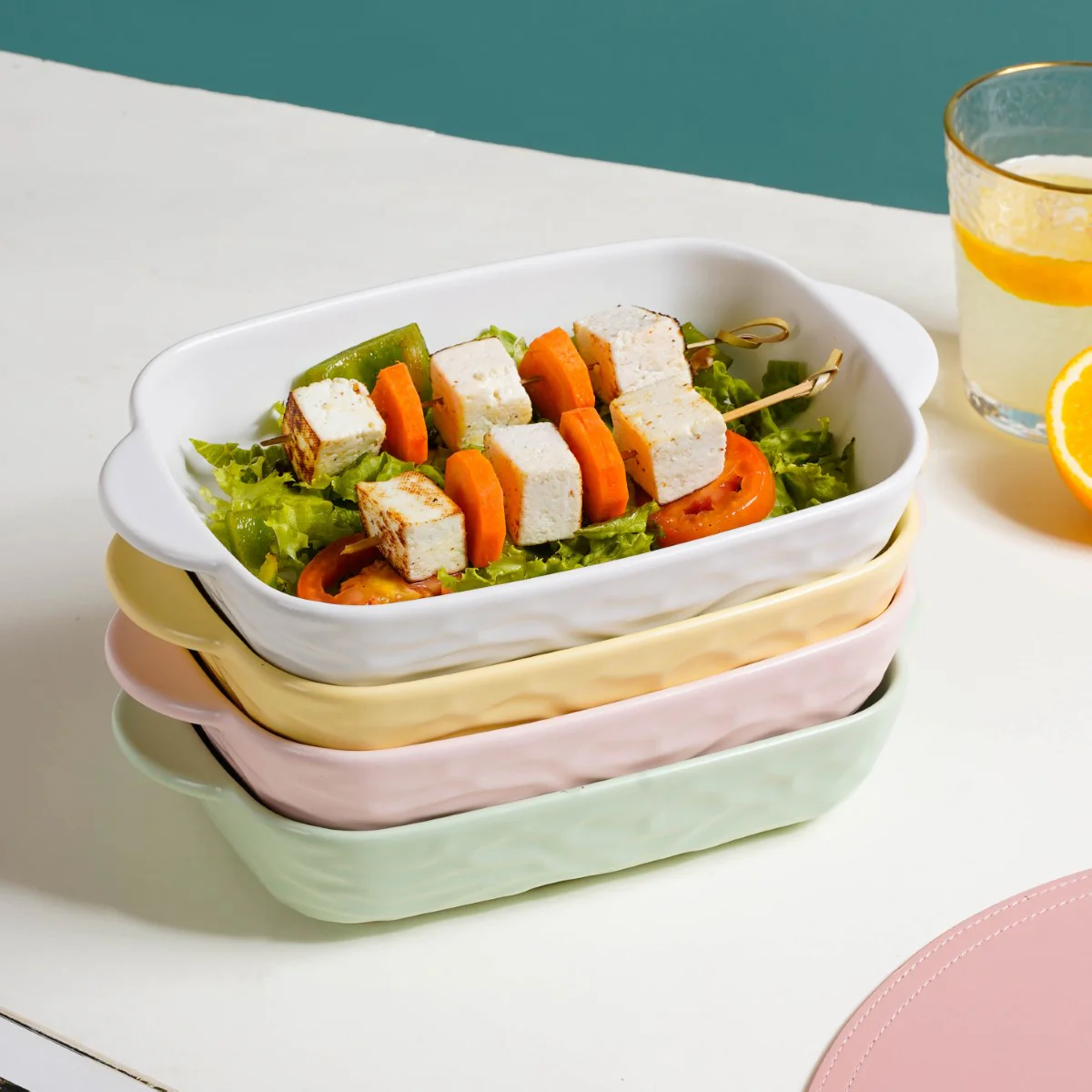 Ceramic Casserole Dish With Double Handle Pink 650 ml - Image 5