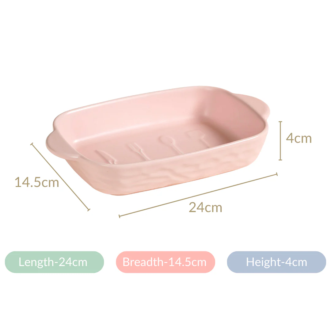Ceramic Casserole Dish With Double Handle Pink 650 ml - Image 9