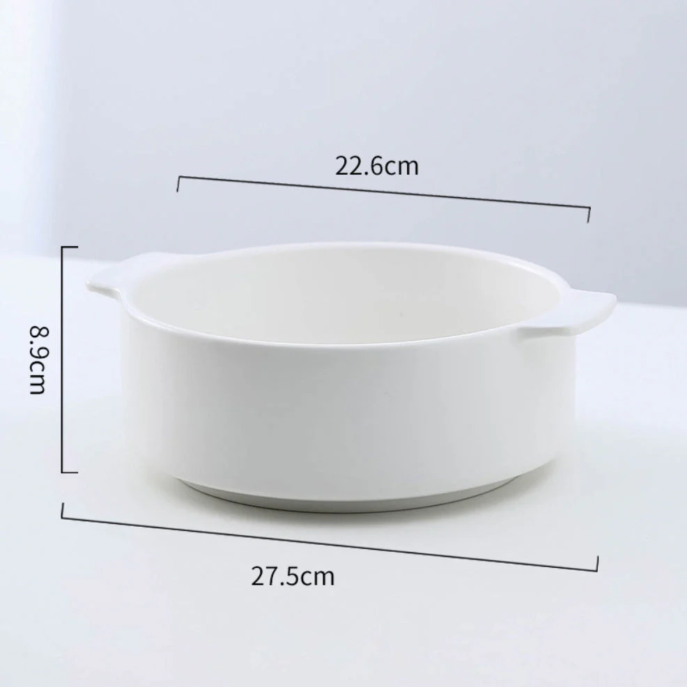Ceramic Casserole Pots White 2 L - Image 9