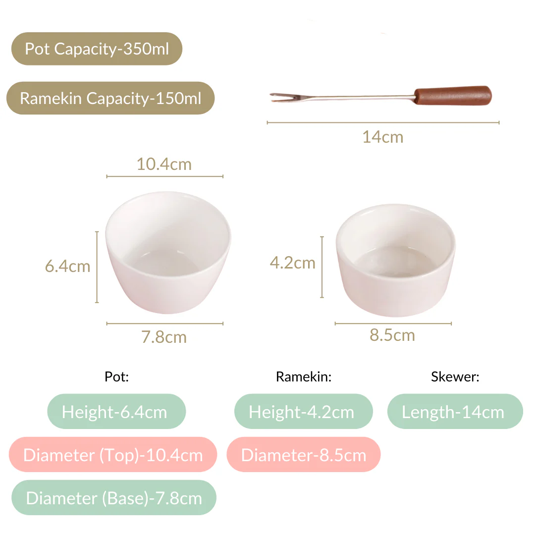 Ceramic Chocolate Fondue Set With Two Bowls And Tray - Image 6