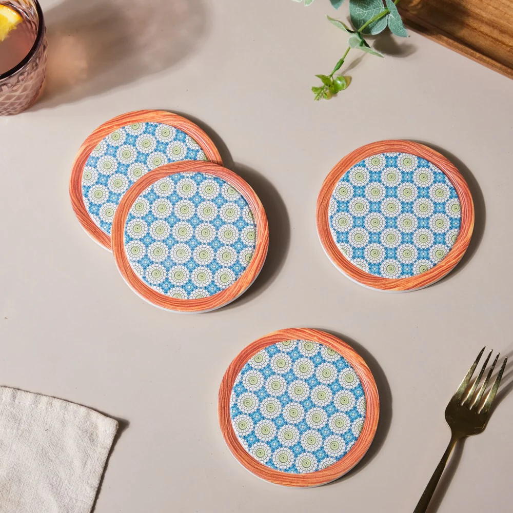 Ceramic Coaster With Cork Base Set of 4 - Image 3