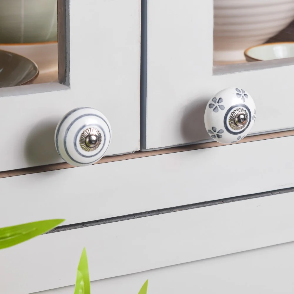 Ceramic Floral Hand Painted Door Knobs Set Of 8 - Image 4