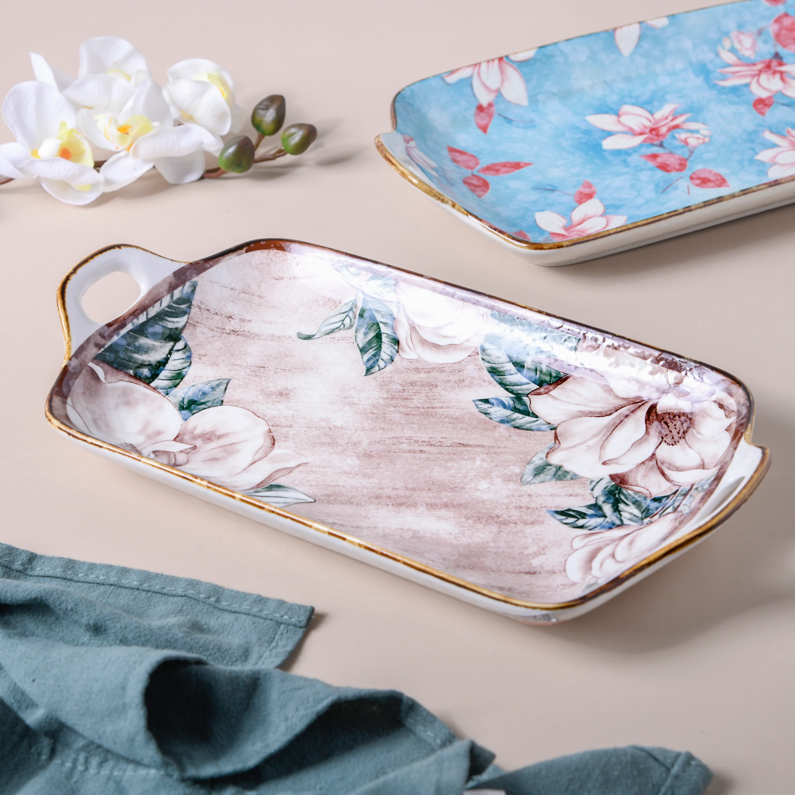 Ceramic Floral Tray - Image 3