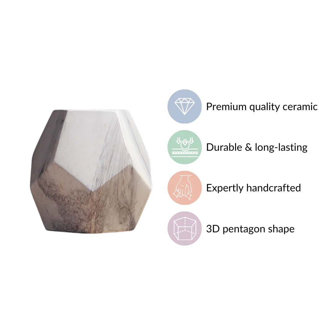 Ceramic Marble Facets Vase - Image 5