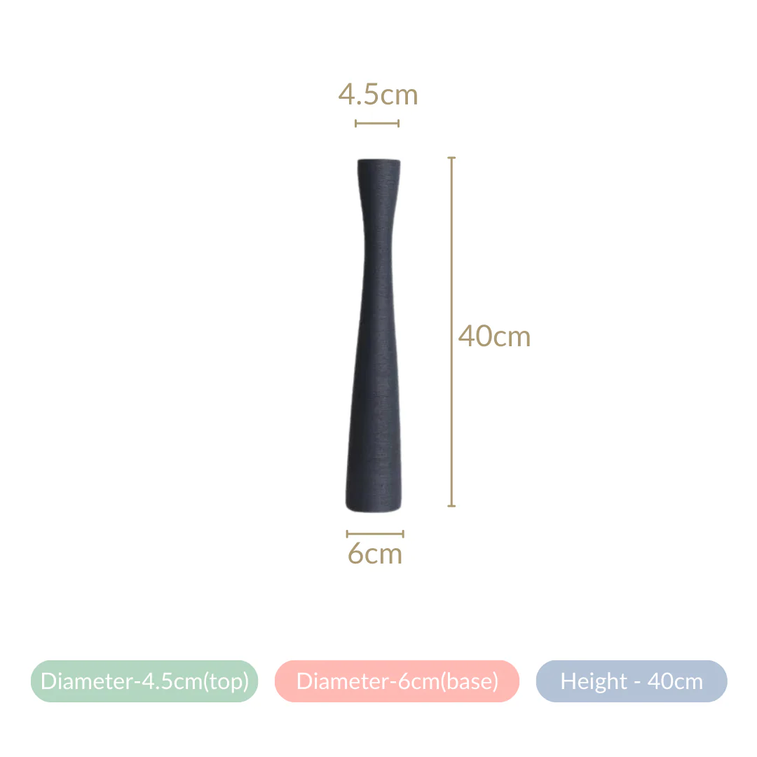 Ceramic Matte Finish Textured Thin Vase - Image 12