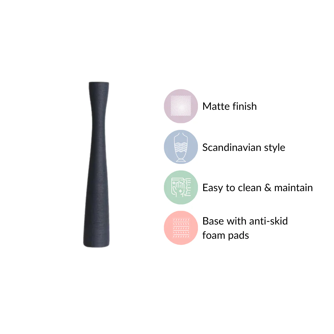 Ceramic Matte Finish Textured Thin Vase - Image 5