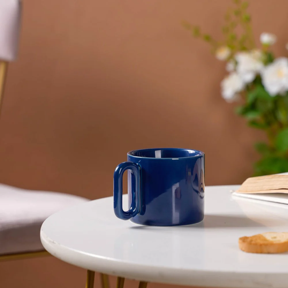 Ceramic Mug Navy Blue 220ml - Image 4