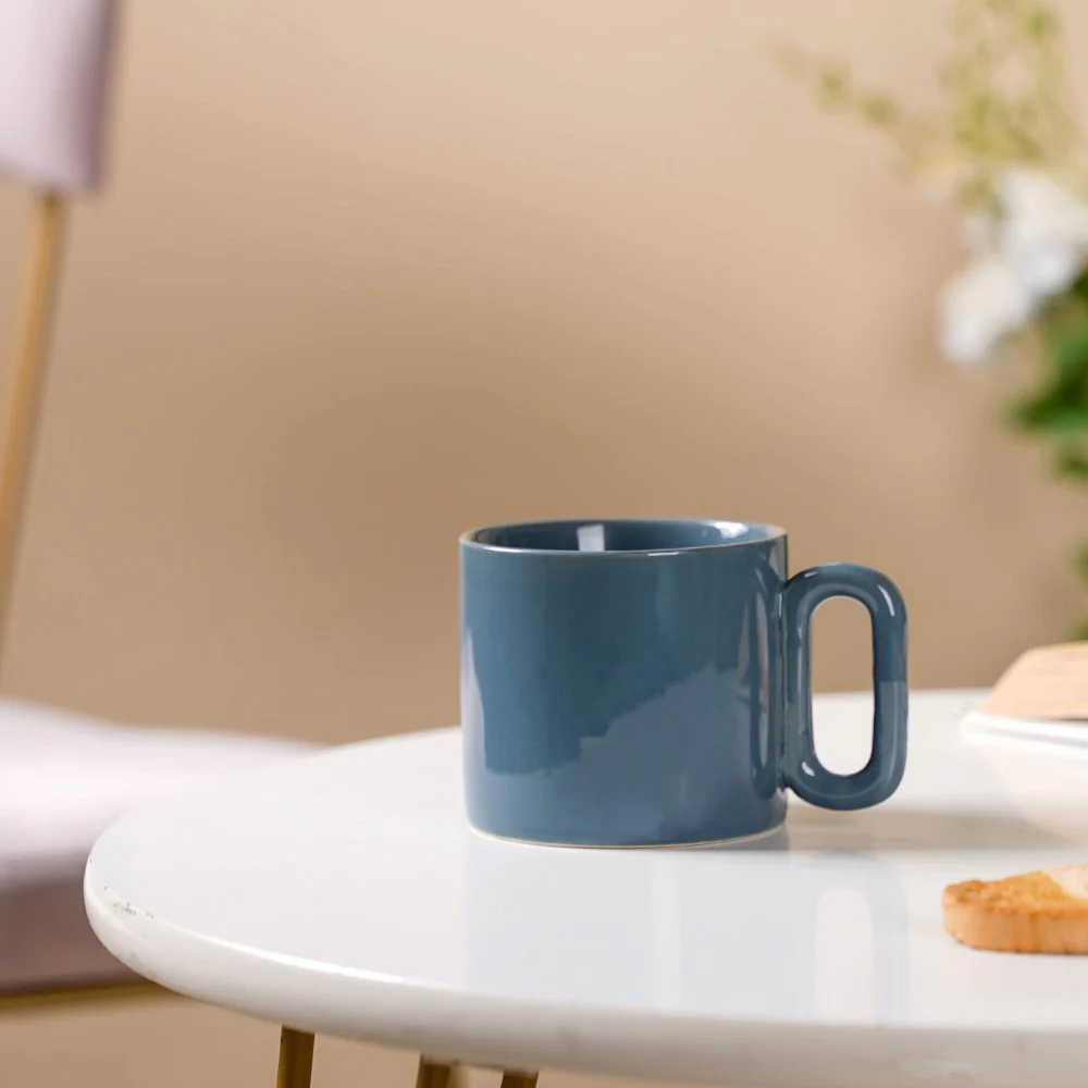 Ceramic Mug Steel Blue 220ml - Image 7