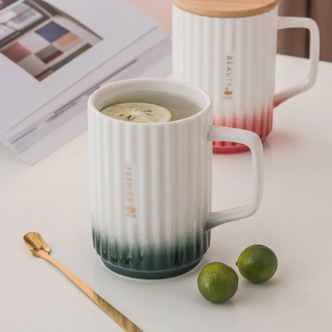 Ceramic Mug with Lid and Spoon - Image 3