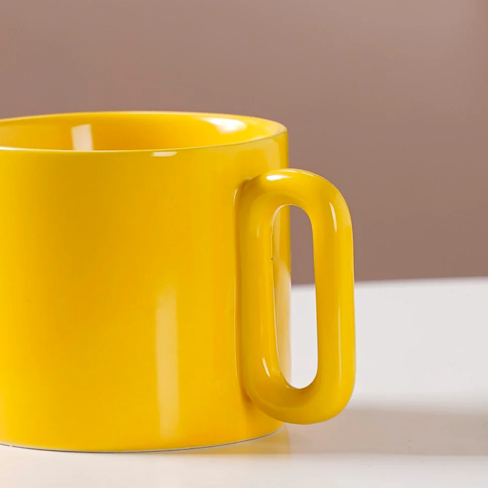 Ceramic Mug Yellow 220ml - Image 5