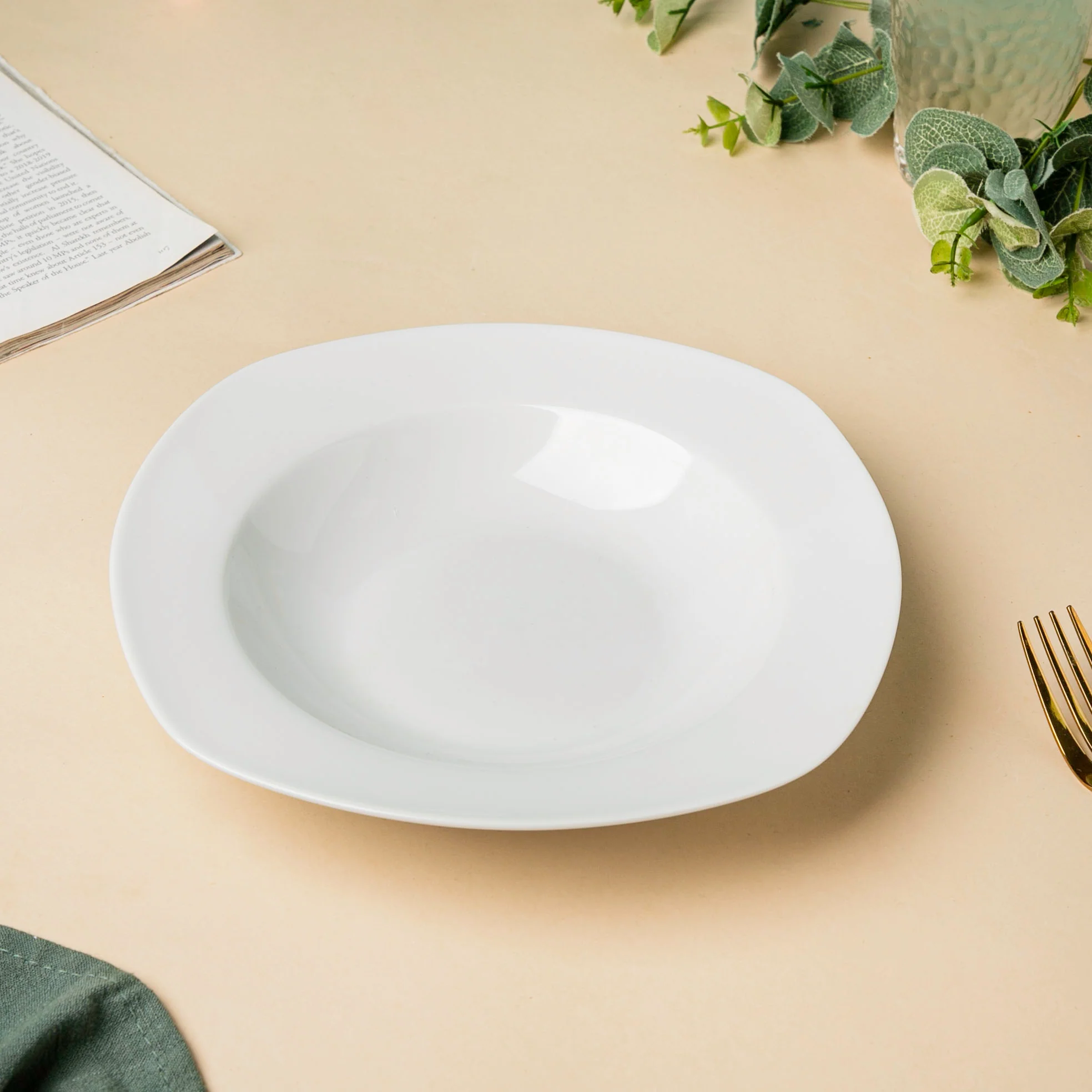 Ceramic Pasta Plate White 8.5 Inch - Image 5