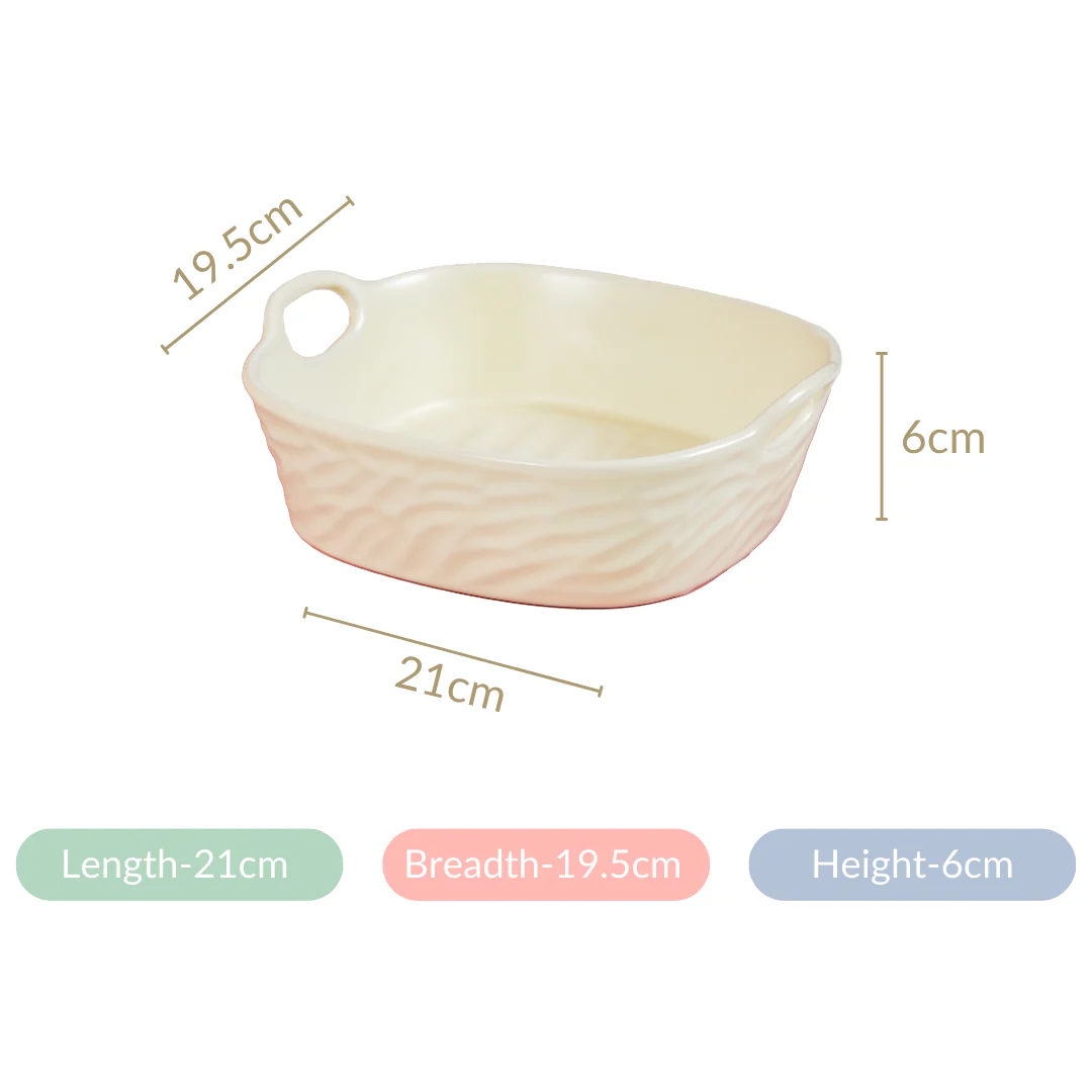 Ceramic Serving Bowl With Double Handle White 800 ml - Image 8