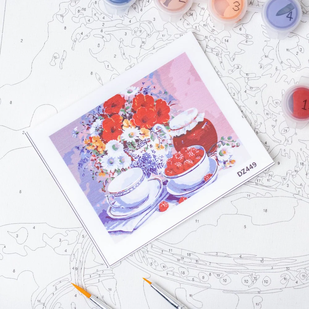 Ceramic Tea Set DIY Paint By Numbers Kit - Image 2