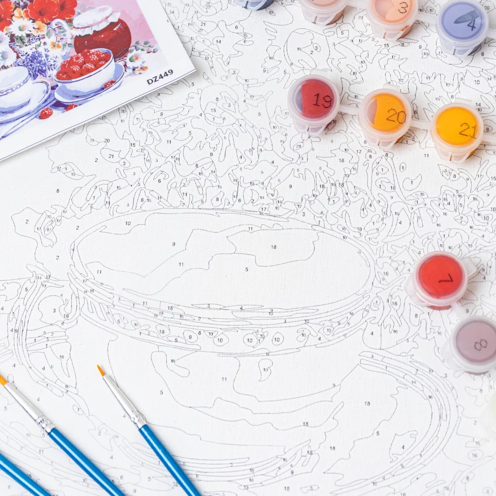 Ceramic Tea Set DIY Paint By Numbers Kit - Image 8