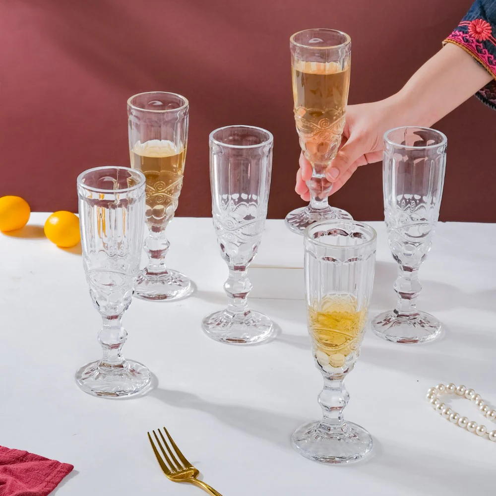 Champagne Glass Transparent Set Of 6 150 ml - Image 2