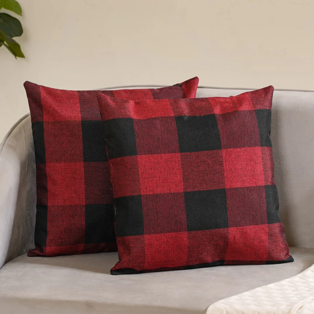 Checked Cushion Cover Set of 2 - Image 10