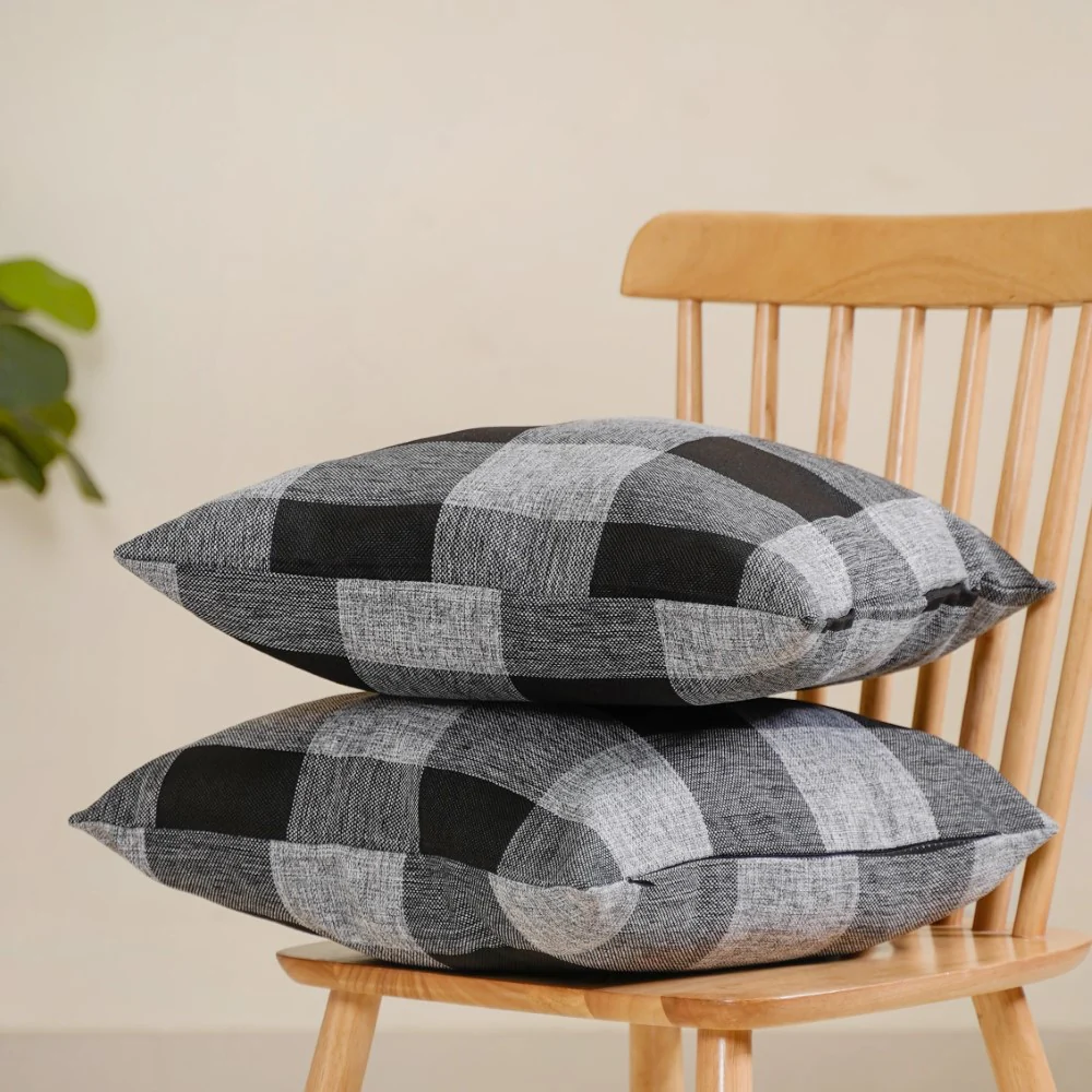 Checked Cushion Cover Set of 2 - Image 16