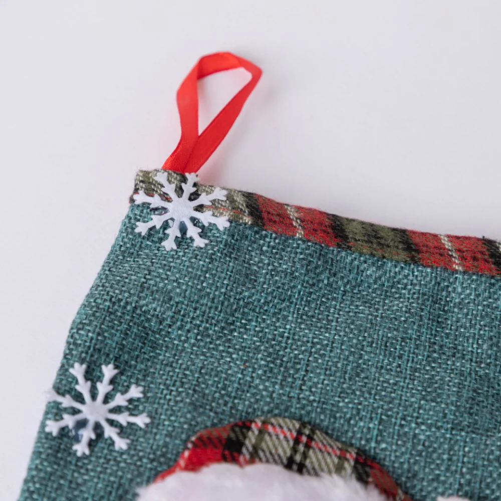 Checkered Bear Christmas Stocking 12 Inch - Image 6