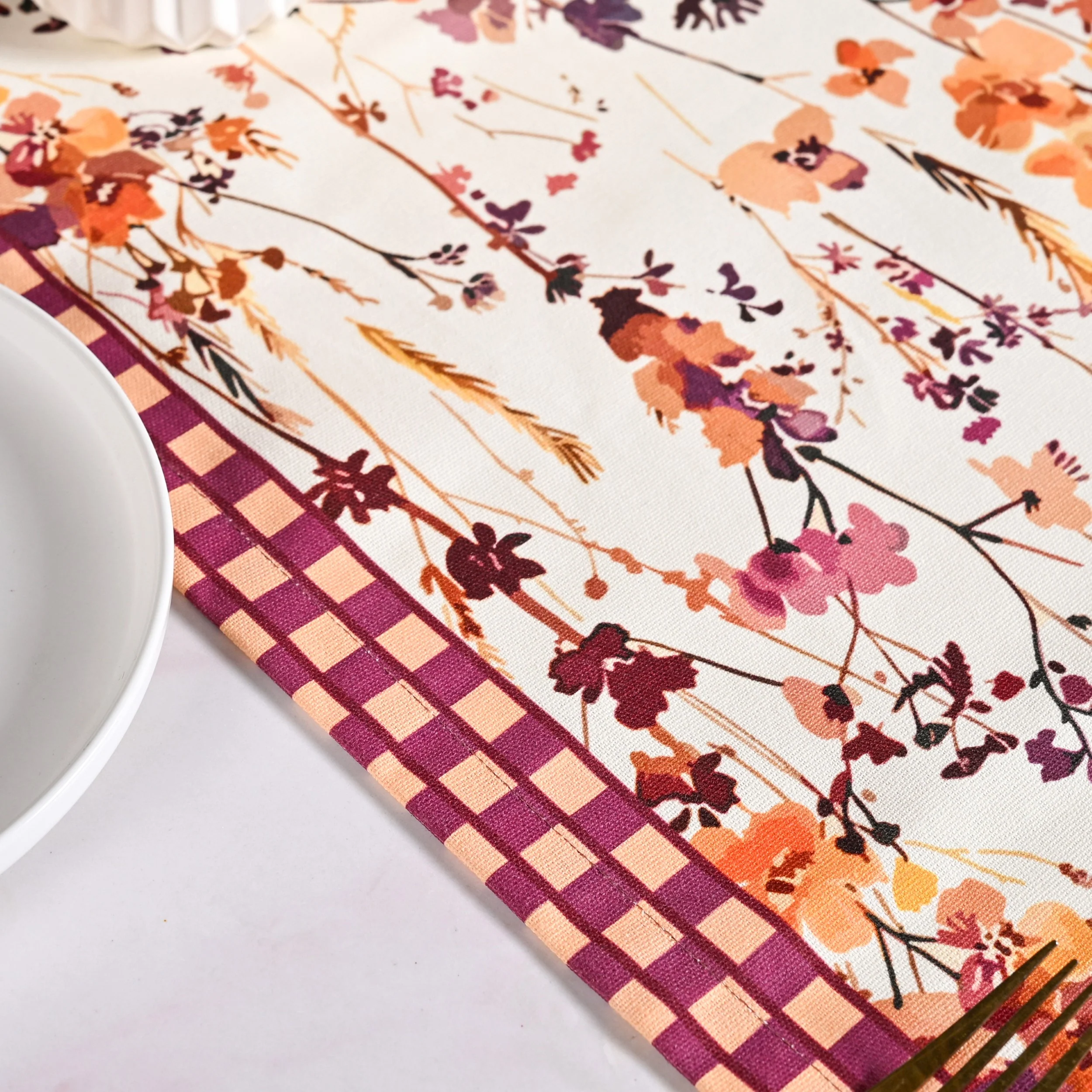 Checkered Border 6 Seater Runner 185x35cm - Image 5