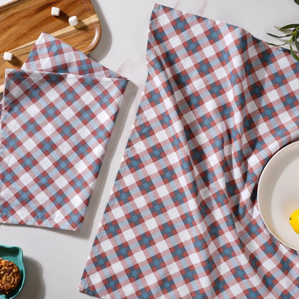 Chequered Soft Tea Towel Set Of 2 - Image 4