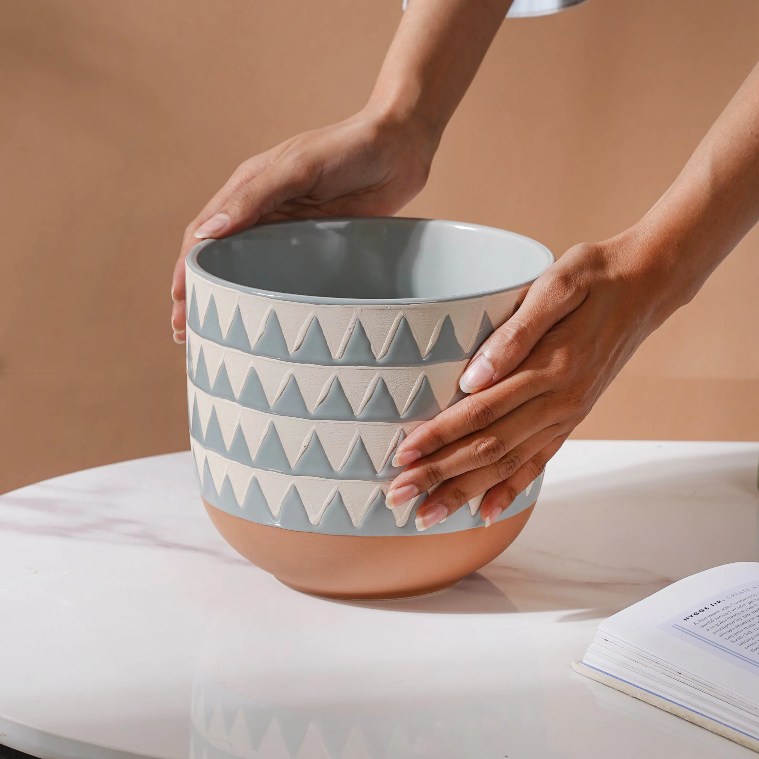 Chevron Blue Vase - Image 2