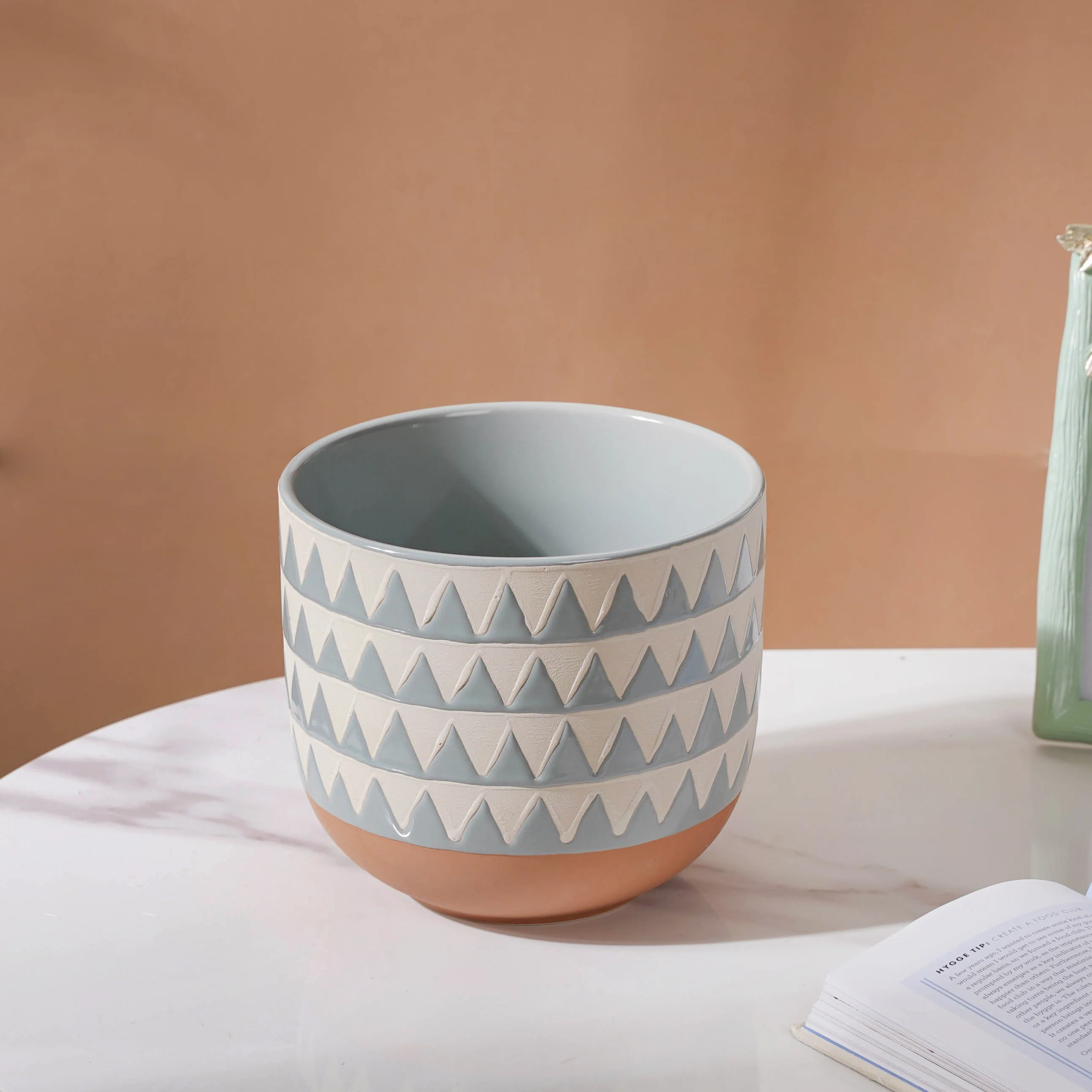 Chevron Blue Vase - Image 3
