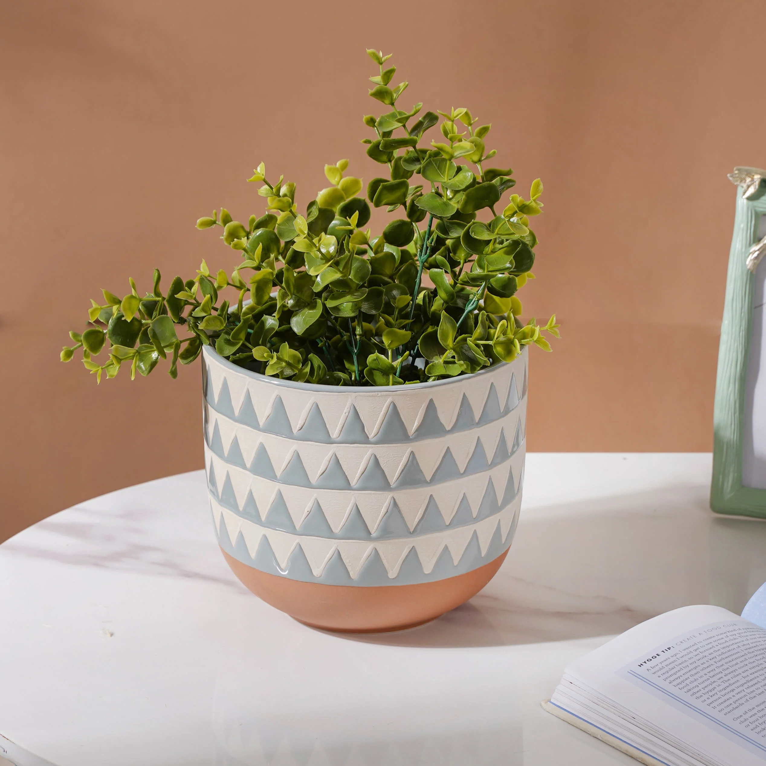 Chevron Blue Vase - Image 6