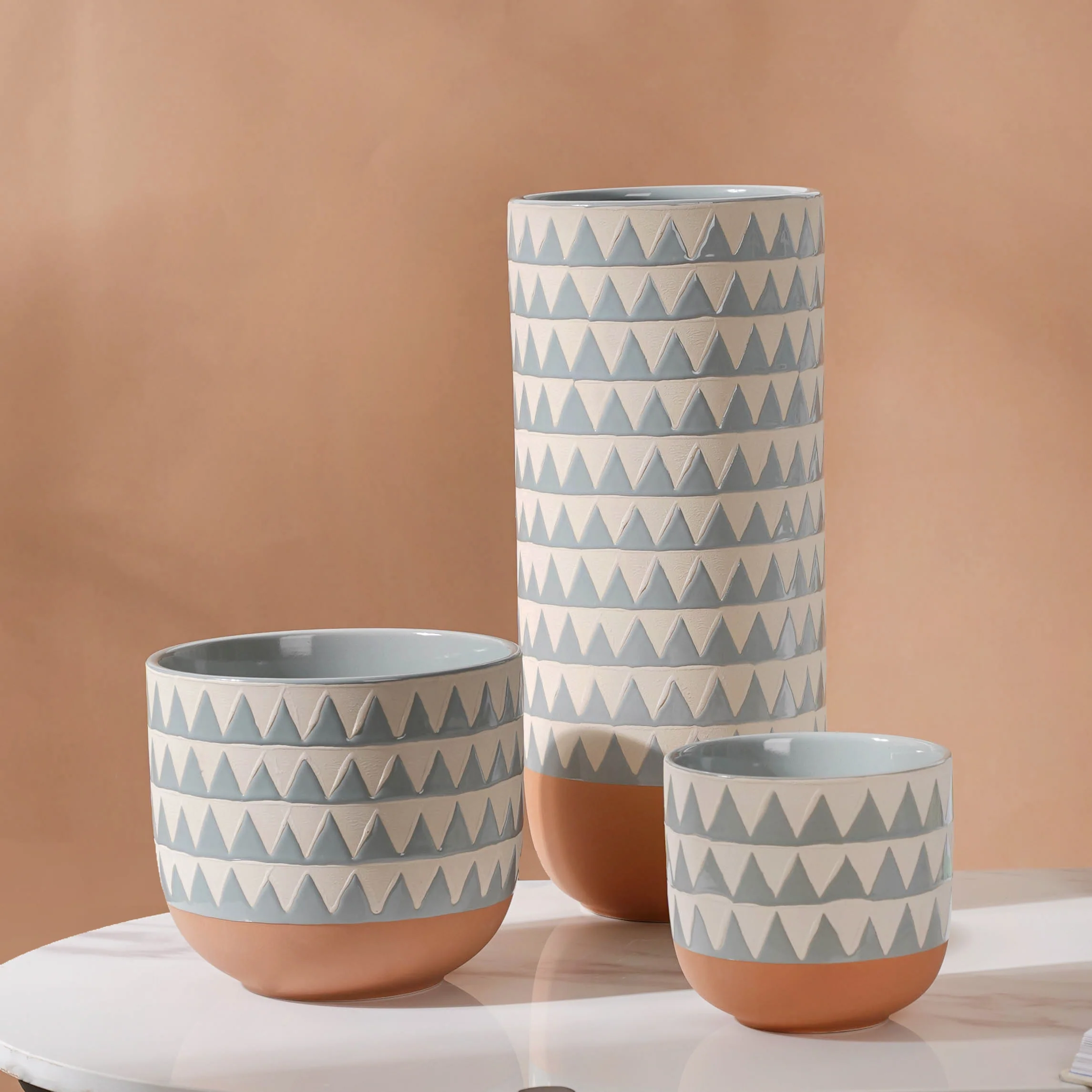 Chevron Blue Vase - Image 9