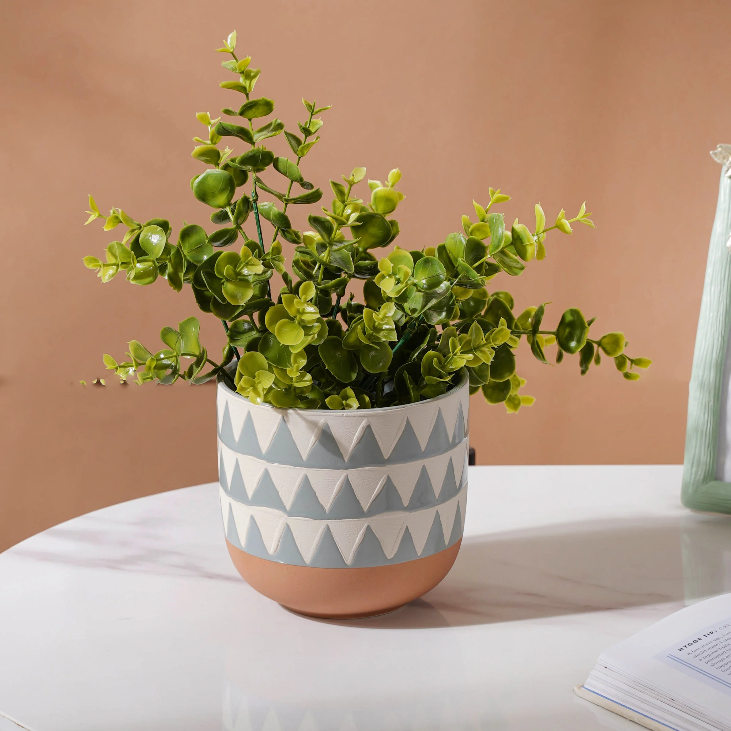 Chevron Pottery Vase - Image 4