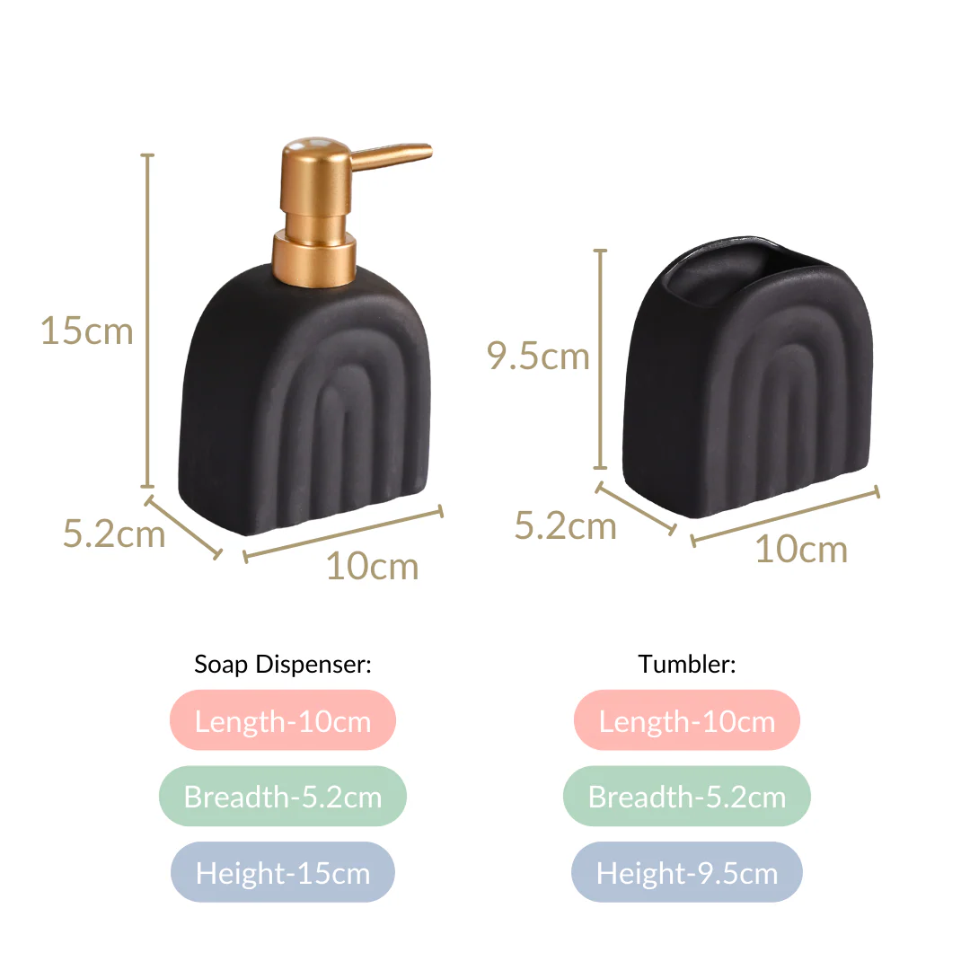 Chic Arches Ceramic Bath Set Of 2 Matte Black - Image 3
