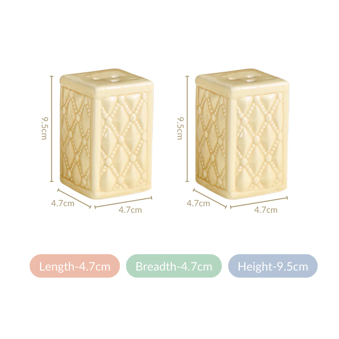 Chic Ceramic Salt And Pepper Shaker Set Yellow - Image 4