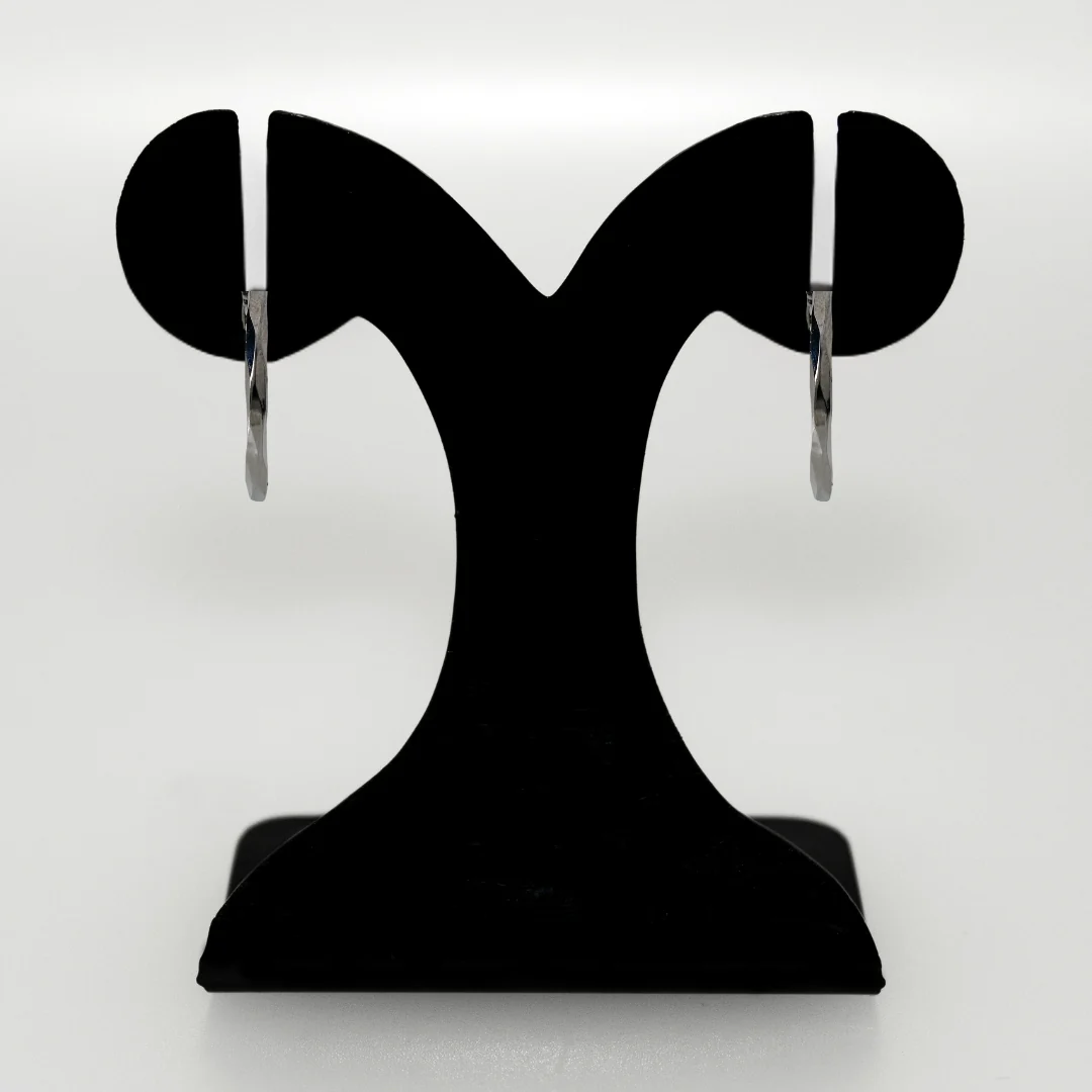 Chic Geometry Oxidised Silver Hoop Earrings - Image 6