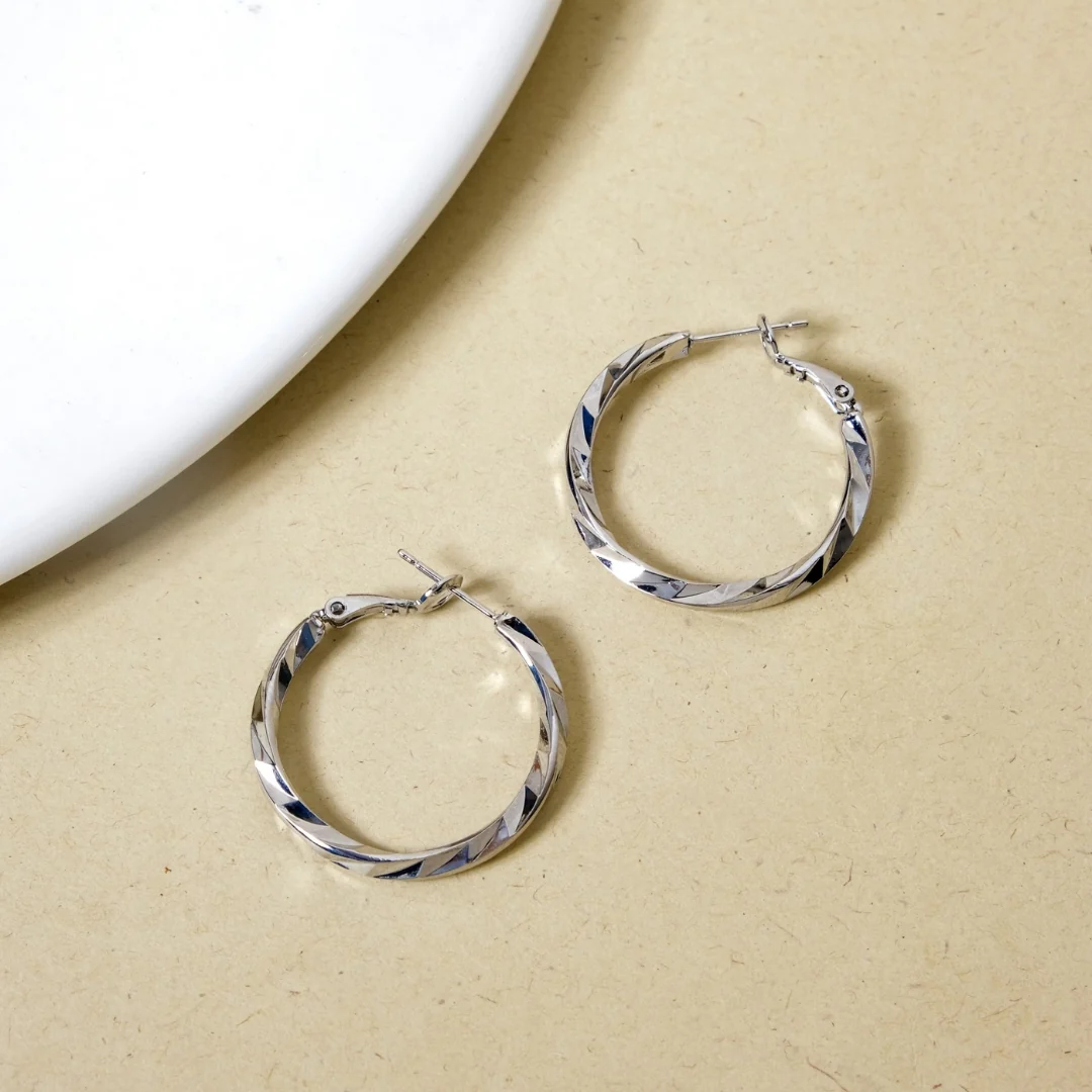Chic Geometry Silver Hoop Earrings