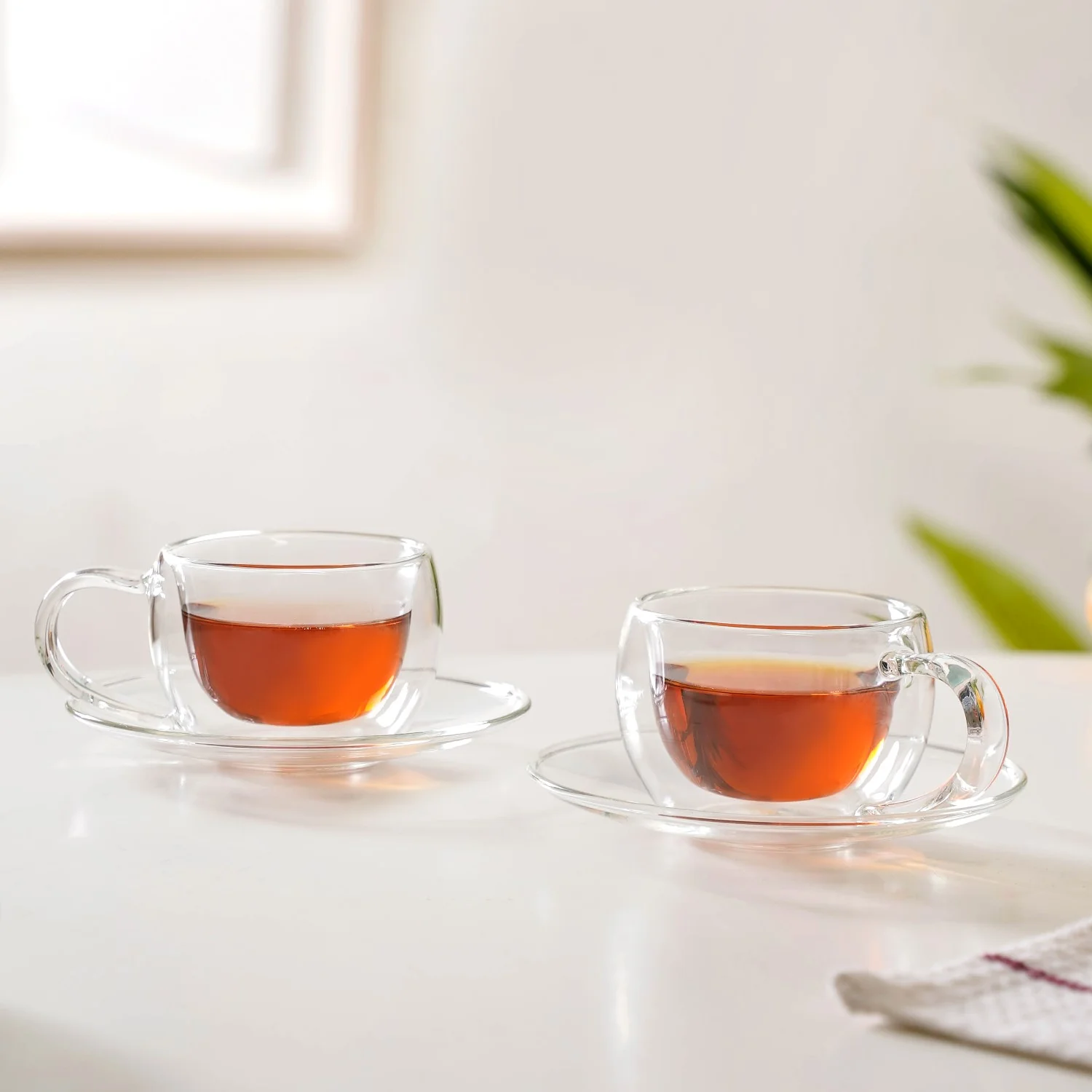 Chic Glass Cup And Saucer Set Of 4 100ml - Image 10