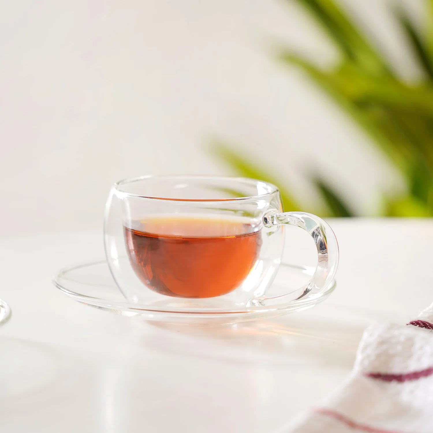 Chic Glass Cup And Saucer Set Of 4 100ml - Image 6