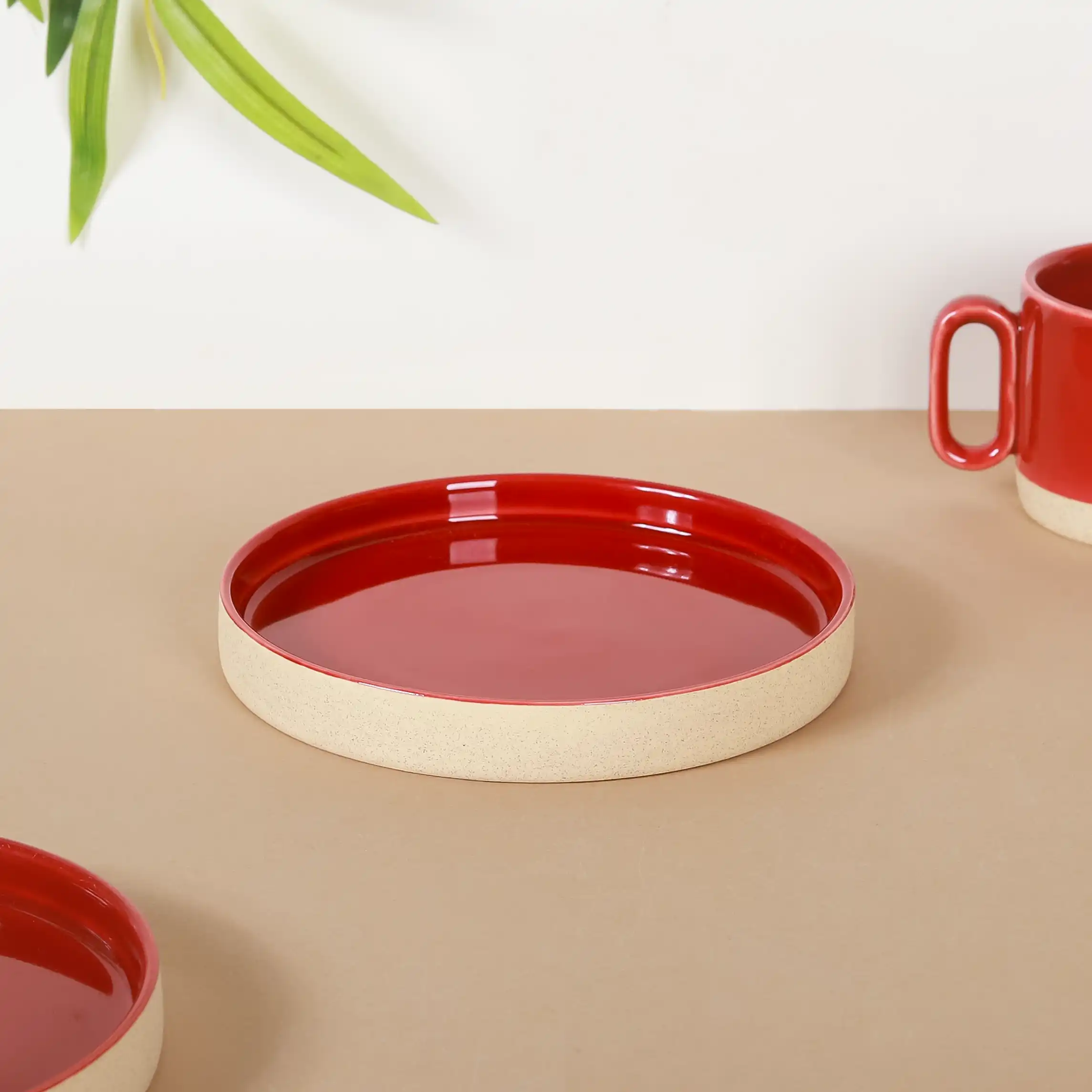 Chic Minimalist Tea Cup And Saucer Set Of 6 Maroon 100ml - Image 9
